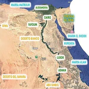 mappa geografica dell' egitto