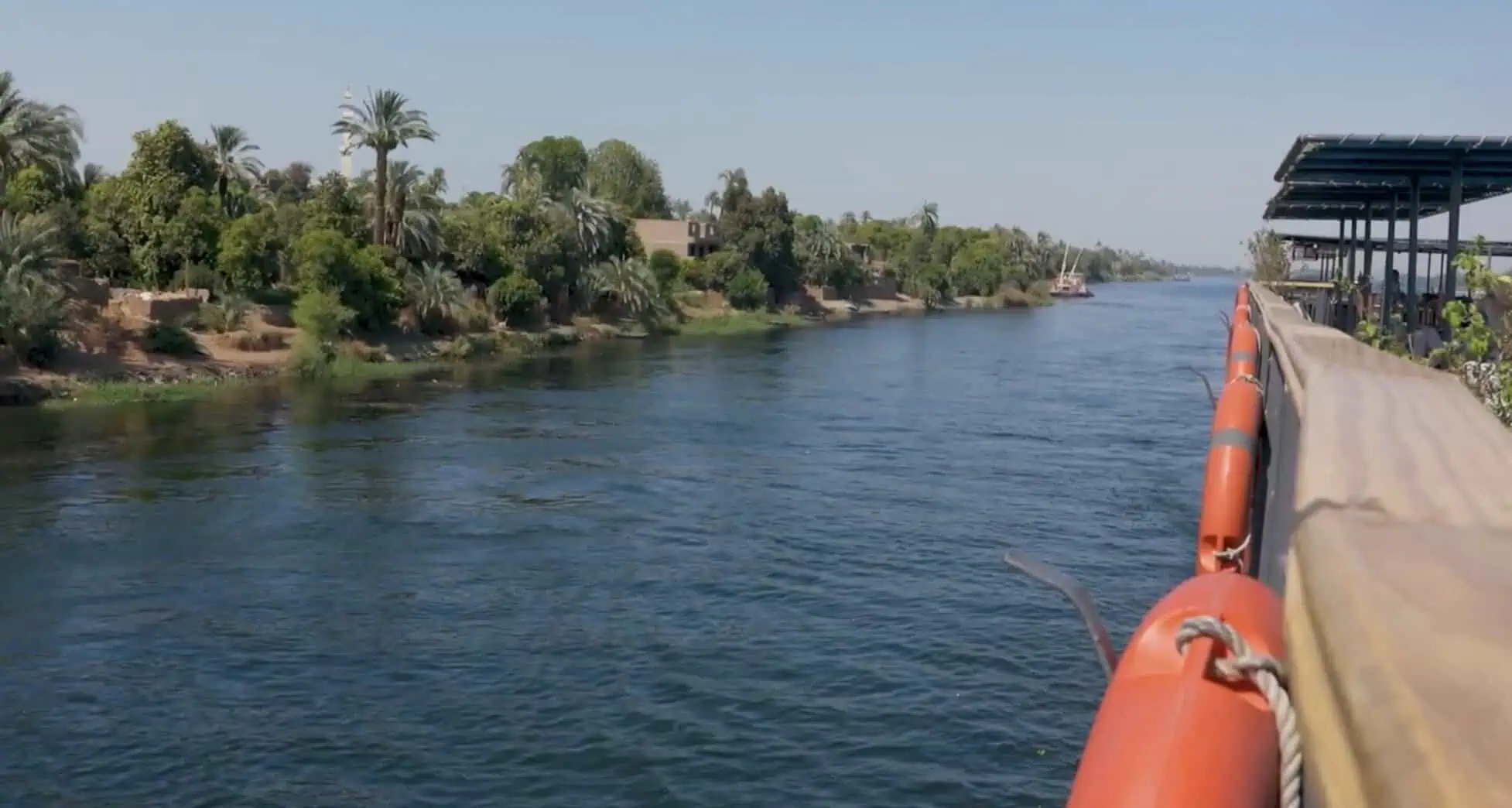 vista dalla crociera sul nilo sulle rive e alberi